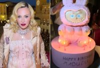 Madonna Celebrates Her 67th Birthday in Italy with a Huge Labubu Cake